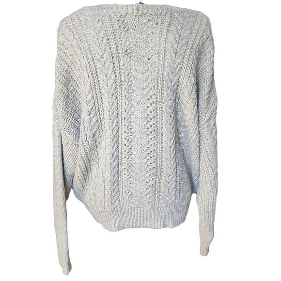 Express Ladies Size Large Gold Metallic Chunky Knit Sweater - Picture 2 of 6